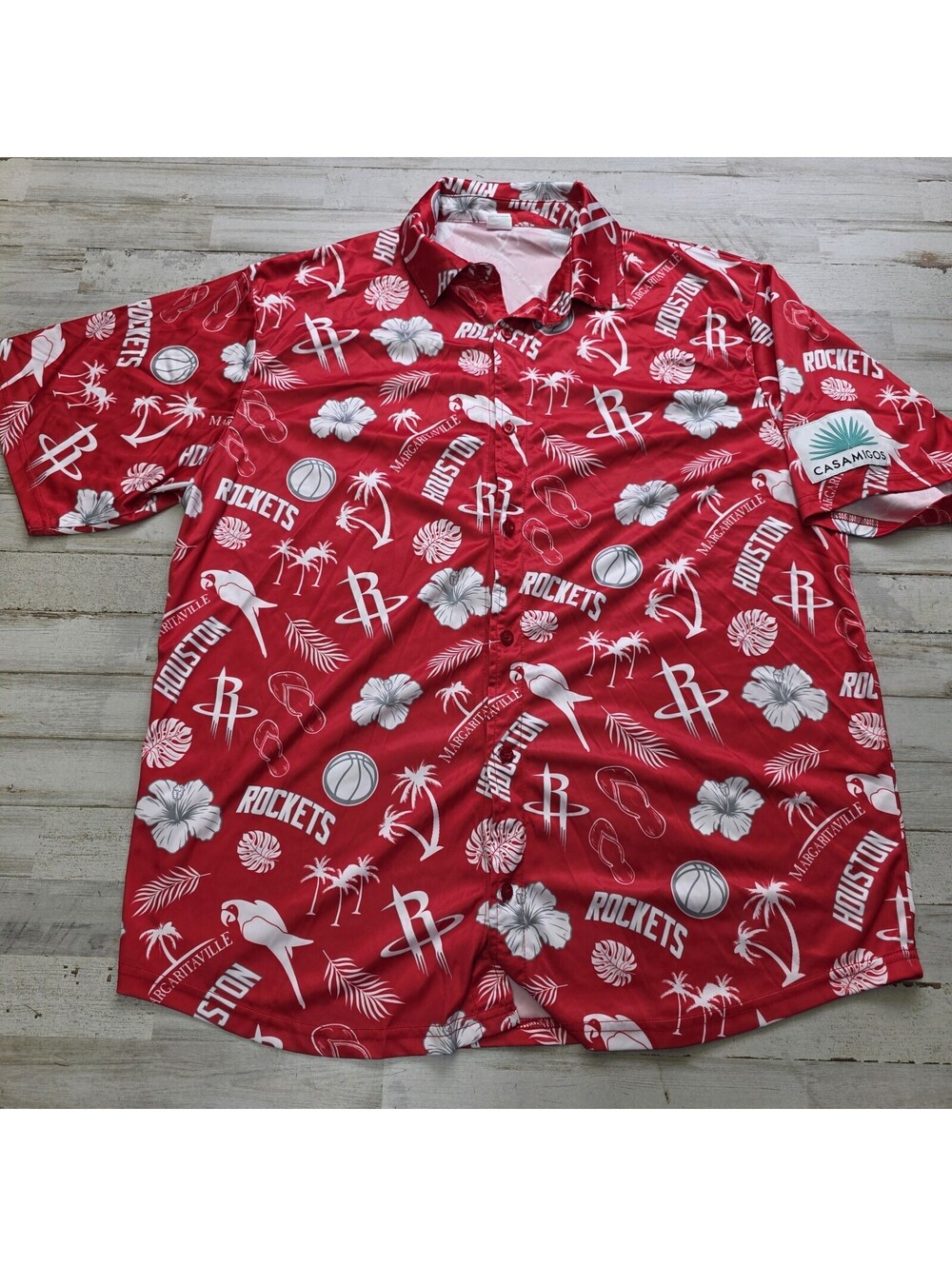 Margaritaville Houston Rockets Red Hawaiian Button Up Adult XL Gameday Fan gift